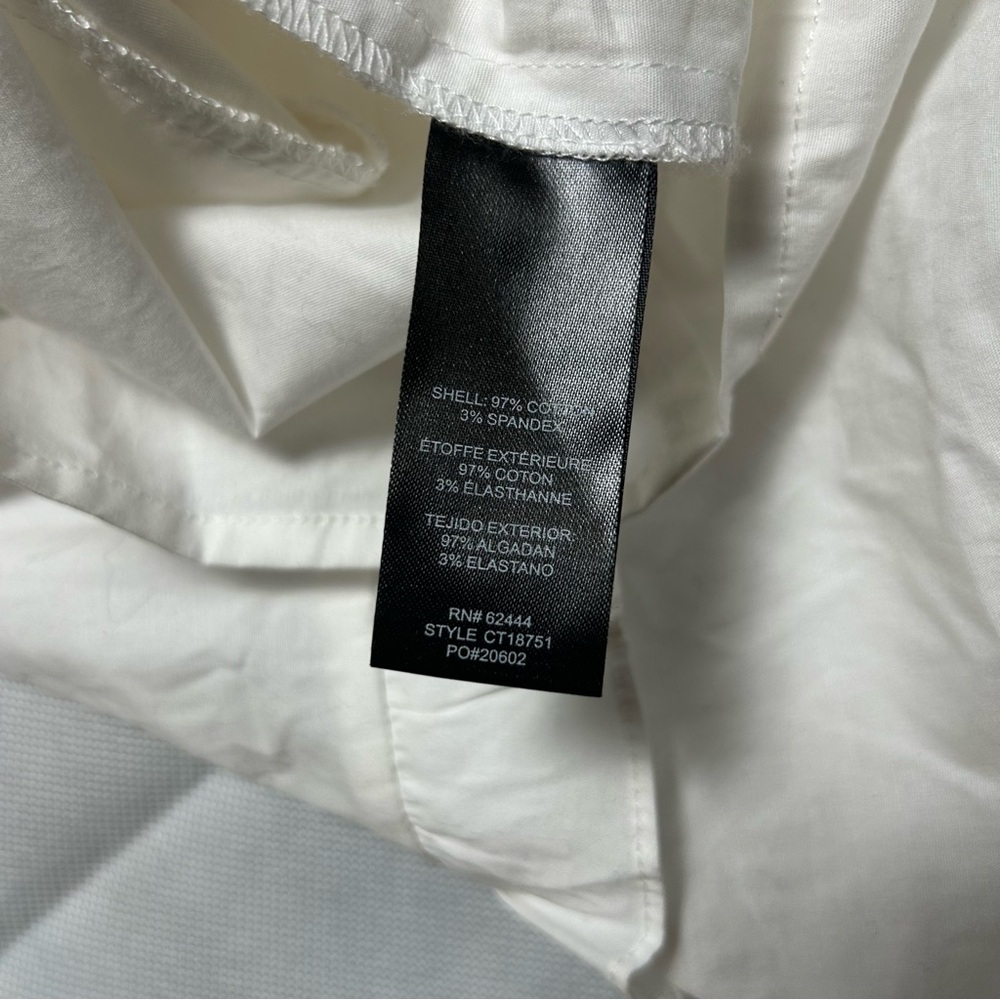 Nicole Miller white ruffle 3/4 sleeve much neck top NWT size small - Picture 2 of 6